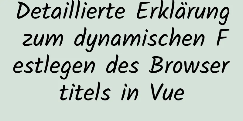 Detaillierte Erklärung zum dynamischen Festlegen des Browsertitels in Vue