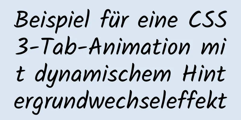 Beispiel für eine CSS3-Tab-Animation mit dynamischem Hintergrundwechseleffekt