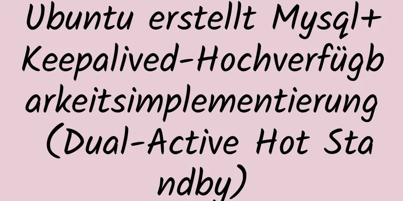 Ubuntu erstellt Mysql+Keepalived-Hochverfügbarkeitsimplementierung (Dual-Active Hot Standby)