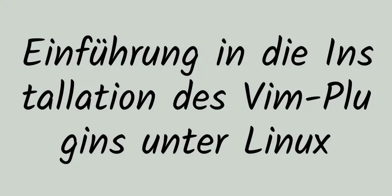 Einführung in die Installation des Vim-Plugins unter Linux