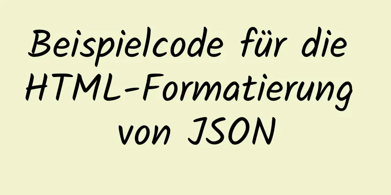 Beispielcode für die HTML-Formatierung von JSON