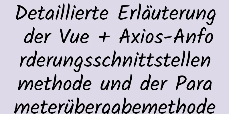 Detaillierte Erläuterung der Vue + Axios-Anforderungsschnittstellenmethode und der Parameterübergabemethode