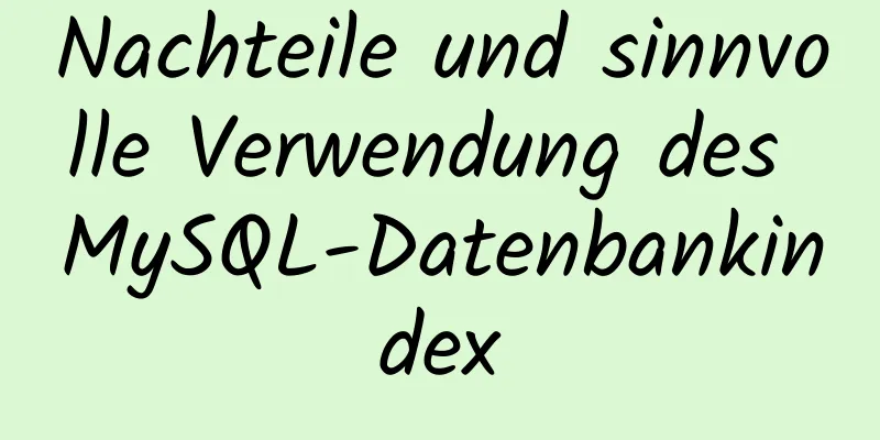 Nachteile und sinnvolle Verwendung des MySQL-Datenbankindex