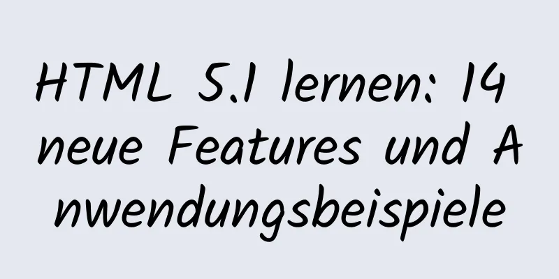 HTML 5.1 lernen: 14 neue Features und Anwendungsbeispiele