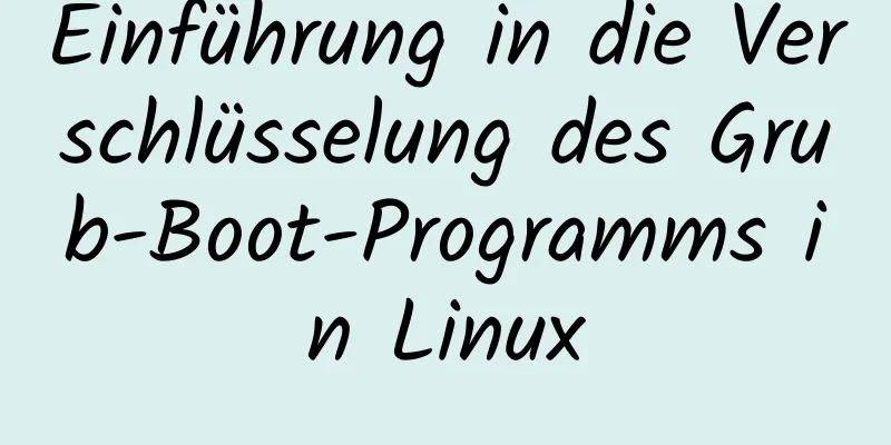 Einführung in die Verschlüsselung des Grub-Boot-Programms in Linux