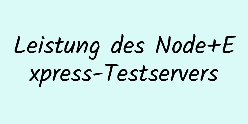 Leistung des Node+Express-Testservers