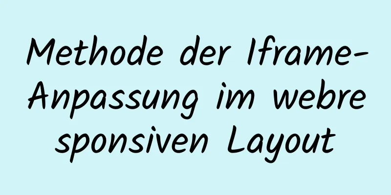 Methode der Iframe-Anpassung im webresponsiven Layout