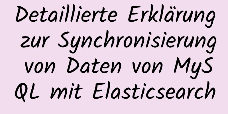 Detaillierte Erklärung zur Synchronisierung von Daten von MySQL mit Elasticsearch