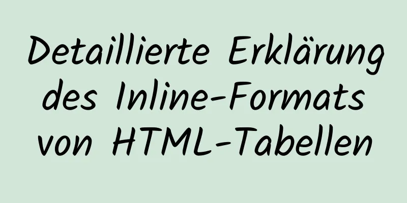 Detaillierte Erklärung des Inline-Formats von HTML-Tabellen