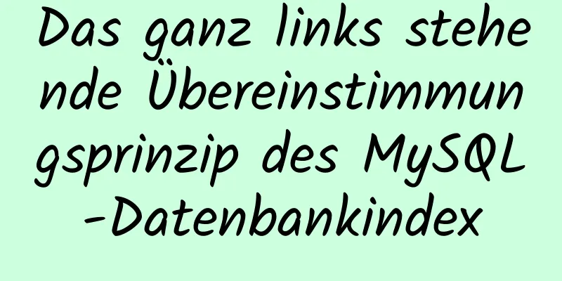 Das ganz links stehende Übereinstimmungsprinzip des MySQL-Datenbankindex