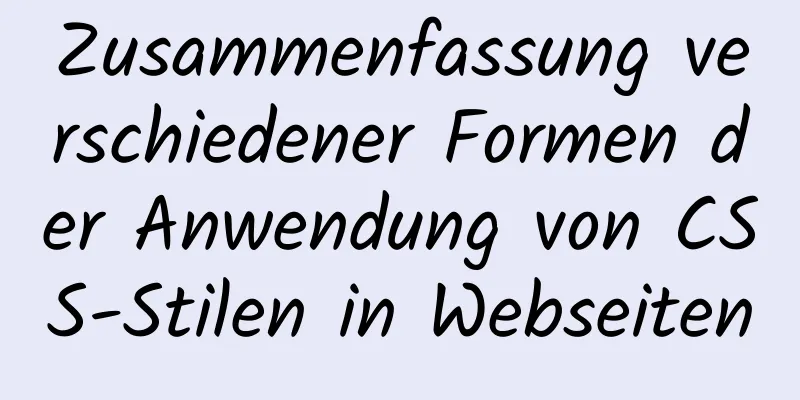 Zusammenfassung verschiedener Formen der Anwendung von CSS-Stilen in Webseiten