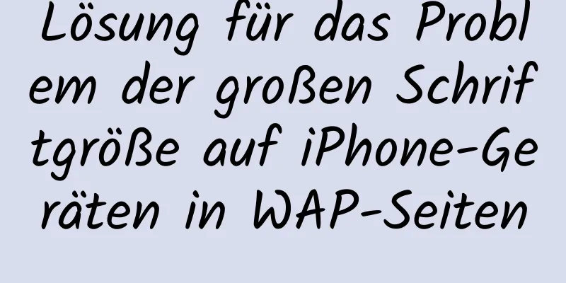 Lösung für das Problem der großen Schriftgröße auf iPhone-Geräten in WAP-Seiten