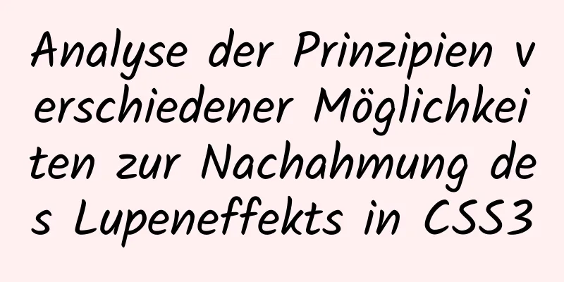 Analyse der Prinzipien verschiedener Möglichkeiten zur Nachahmung des Lupeneffekts in CSS3