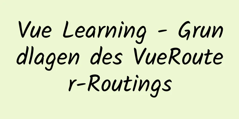 Vue Learning - Grundlagen des VueRouter-Routings