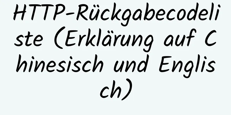 HTTP-Rückgabecodeliste (Erklärung auf Chinesisch und Englisch)