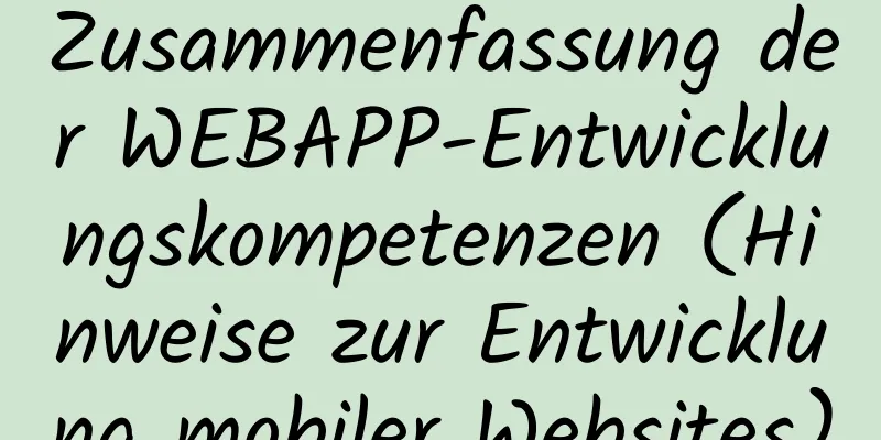 Zusammenfassung der WEBAPP-Entwicklungskompetenzen (Hinweise zur Entwicklung mobiler Websites)