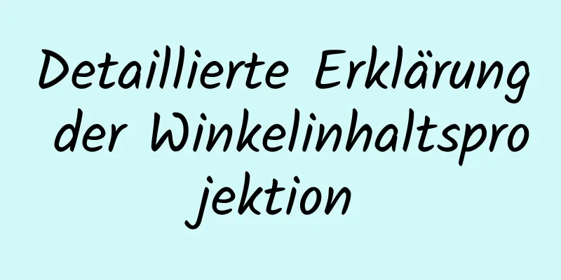 Detaillierte Erklärung der Winkelinhaltsprojektion