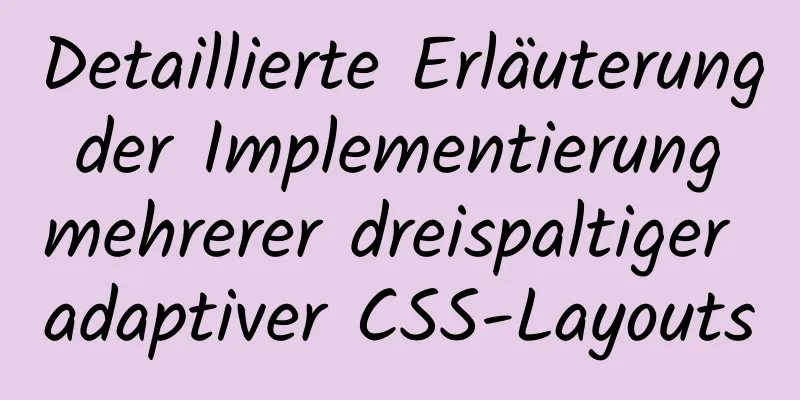 Detaillierte Erläuterung der Implementierung mehrerer dreispaltiger adaptiver CSS-Layouts