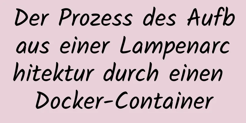 Der Prozess des Aufbaus einer Lampenarchitektur durch einen Docker-Container