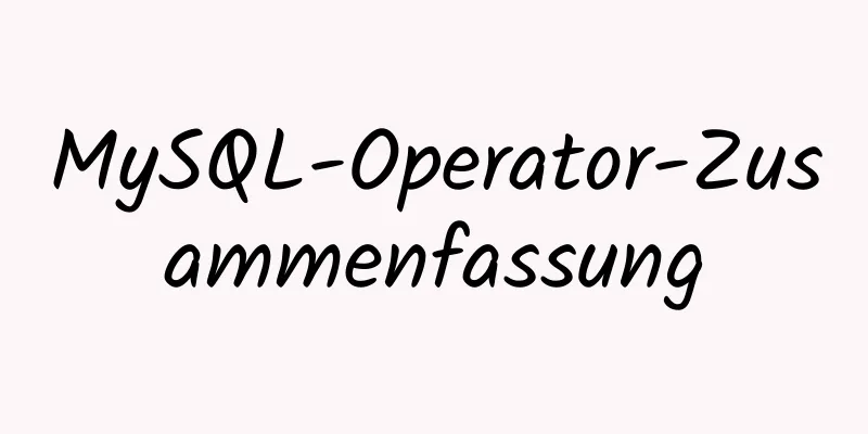 MySQL-Operator-Zusammenfassung