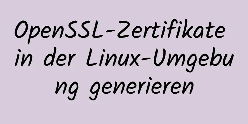 OpenSSL-Zertifikate in der Linux-Umgebung generieren