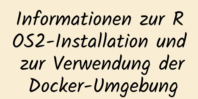 Informationen zur ROS2-Installation und zur Verwendung der Docker-Umgebung