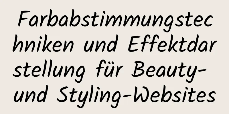 Farbabstimmungstechniken und Effektdarstellung für Beauty- und Styling-Websites