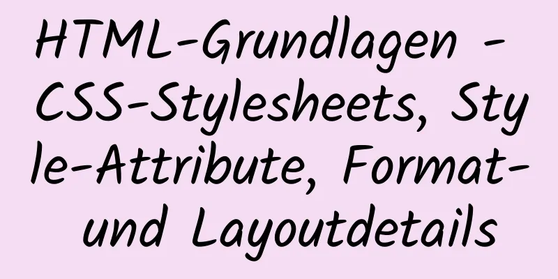 HTML-Grundlagen - CSS-Stylesheets, Style-Attribute, Format- und Layoutdetails