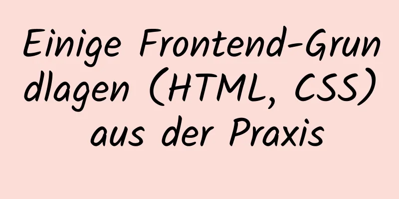 Einige Frontend-Grundlagen (HTML, CSS) aus der Praxis