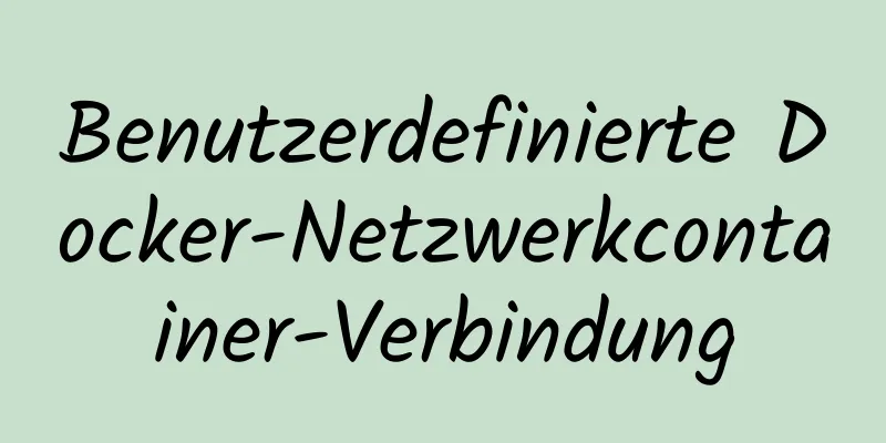 Benutzerdefinierte Docker-Netzwerkcontainer-Verbindung