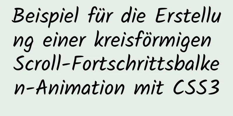 Beispiel für die Erstellung einer kreisförmigen Scroll-Fortschrittsbalken-Animation mit CSS3