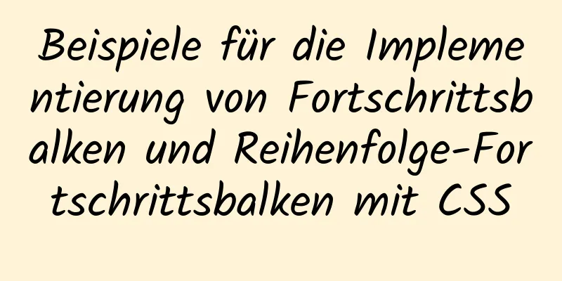 Beispiele für die Implementierung von Fortschrittsbalken und Reihenfolge-Fortschrittsbalken mit CSS