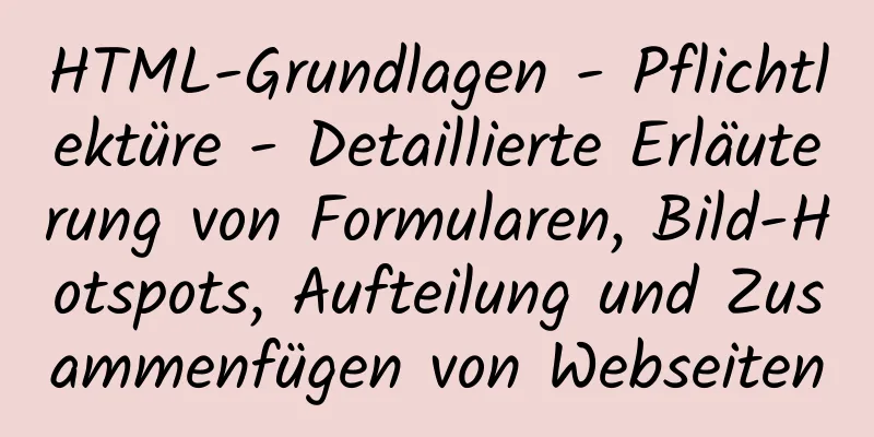 HTML-Grundlagen - Pflichtlektüre - Detaillierte Erläuterung von Formularen, Bild-Hotspots, Aufteilung und Zusammenfügen von Webseiten