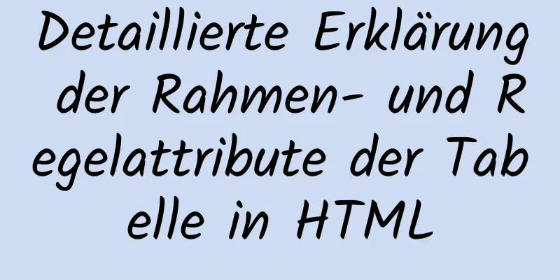 Detaillierte Erklärung der Rahmen- und Regelattribute der Tabelle in HTML