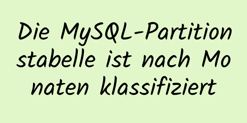 Die MySQL-Partitionstabelle ist nach Monaten klassifiziert