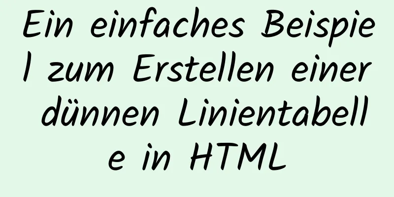 Ein einfaches Beispiel zum Erstellen einer dünnen Linientabelle in HTML