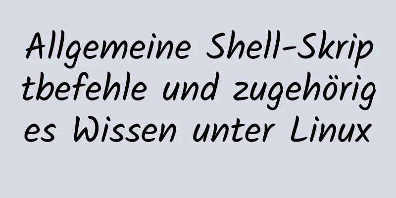 Allgemeine Shell-Skriptbefehle und zugehöriges Wissen unter Linux