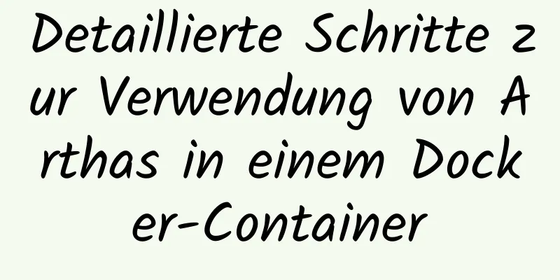 Detaillierte Schritte zur Verwendung von Arthas in einem Docker-Container