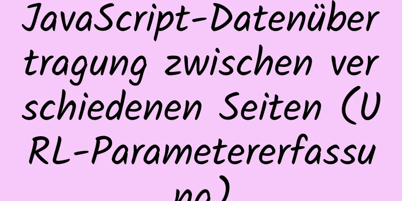 JavaScript-Datenübertragung zwischen verschiedenen Seiten (URL-Parametererfassung)