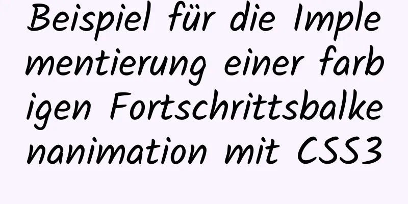 Beispiel für die Implementierung einer farbigen Fortschrittsbalkenanimation mit CSS3