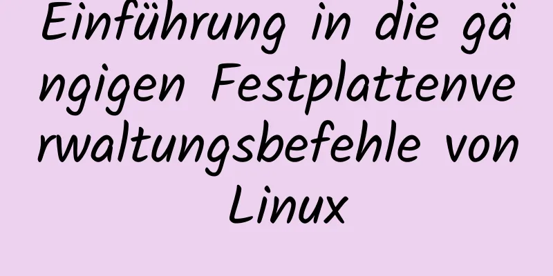 Einführung in die gängigen Festplattenverwaltungsbefehle von Linux