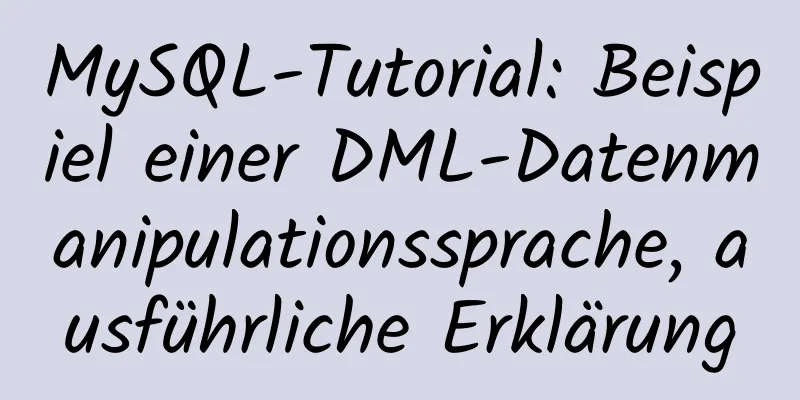 MySQL-Tutorial: Beispiel einer DML-Datenmanipulationssprache, ausführliche Erklärung