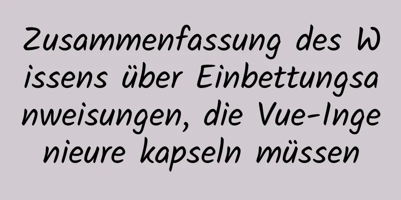 Zusammenfassung des Wissens über Einbettungsanweisungen, die Vue-Ingenieure kapseln müssen