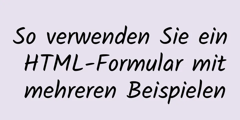 So verwenden Sie ein HTML-Formular mit mehreren Beispielen