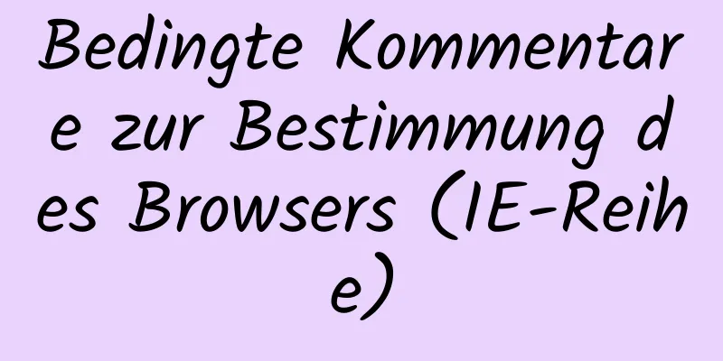 Bedingte Kommentare zur Bestimmung des Browsers (IE-Reihe)