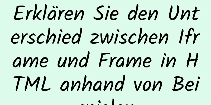 Erklären Sie den Unterschied zwischen Iframe und Frame in HTML anhand von Beispielen