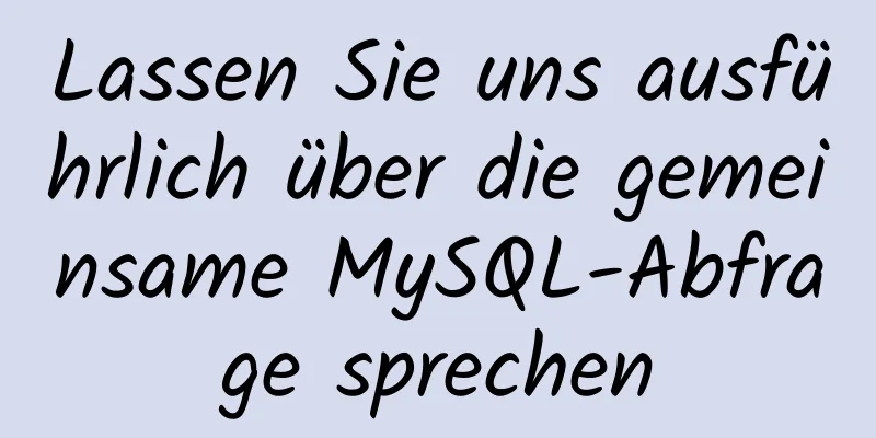 Lassen Sie uns ausführlich über die gemeinsame MySQL-Abfrage sprechen