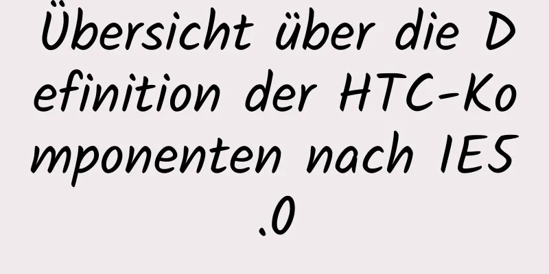 Übersicht über die Definition der HTC-Komponenten nach IE5.0