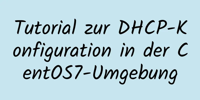 Tutorial zur DHCP-Konfiguration in der CentOS7-Umgebung