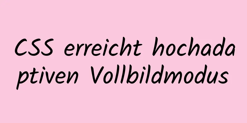 CSS erreicht hochadaptiven Vollbildmodus